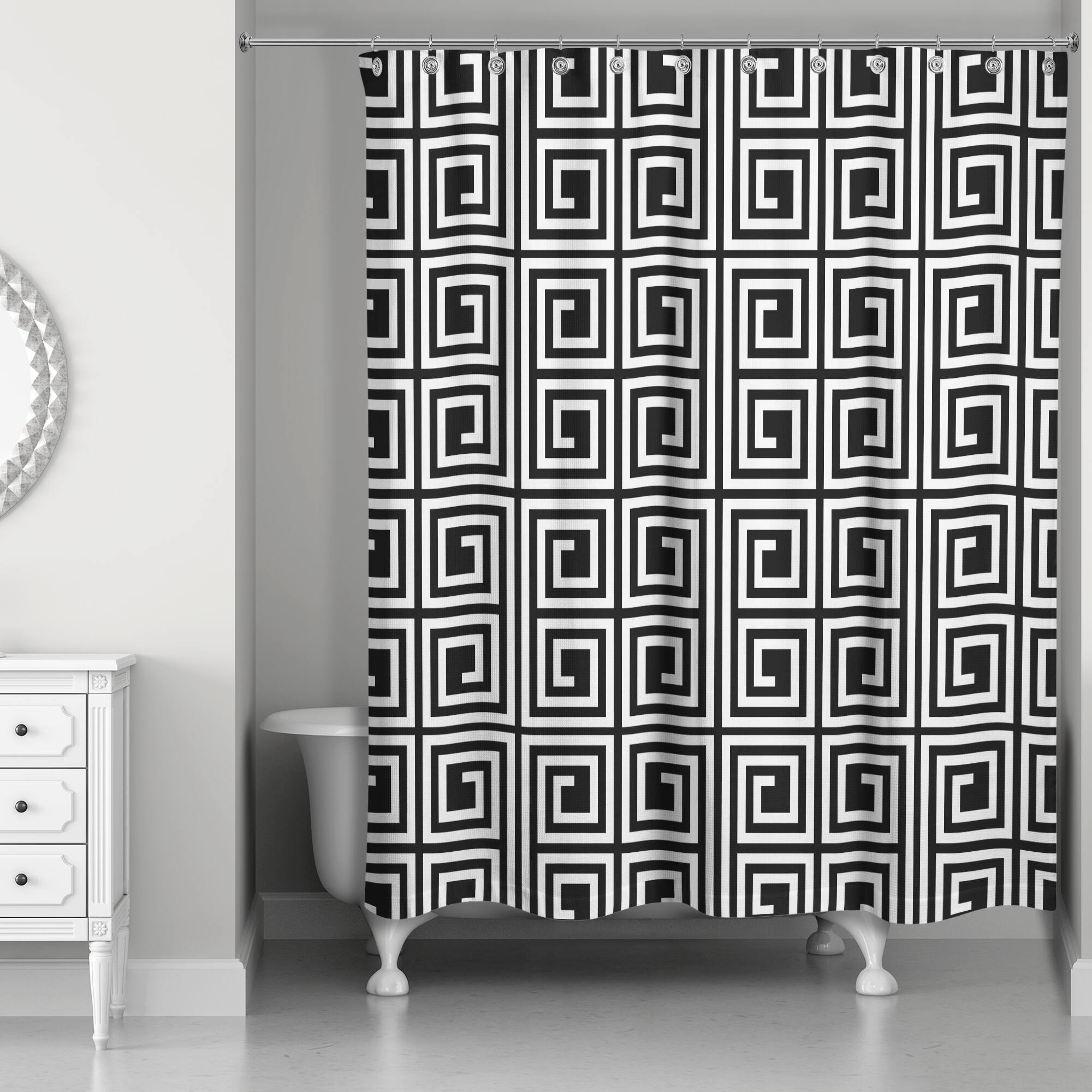 Square Maze Shower Curtain